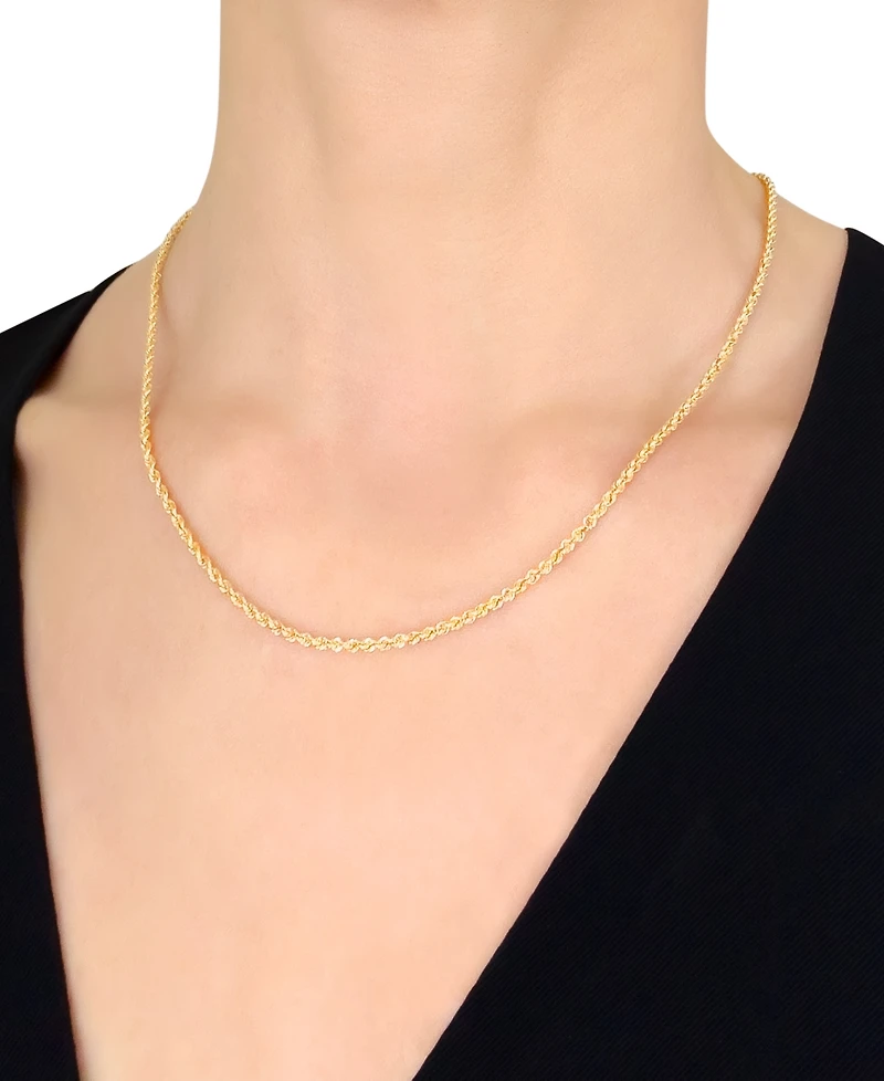 Sparkle Rope 18" Chain Necklace (2mm) in 14k Gold
