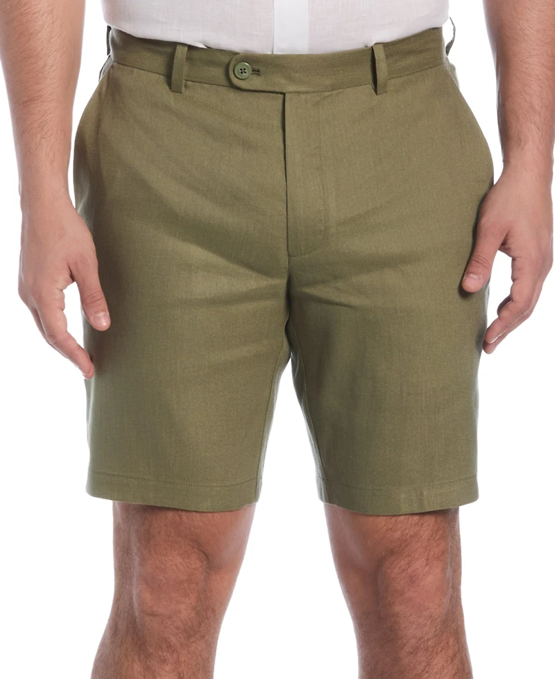 Cubavera Men's Flat Front 9" Linen Blend Shorts