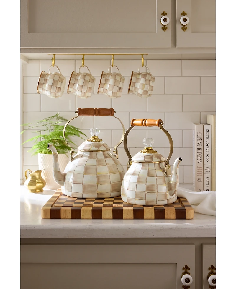 Mackenzie-Childs Mocha Check 3-Qt. Tea Kettle