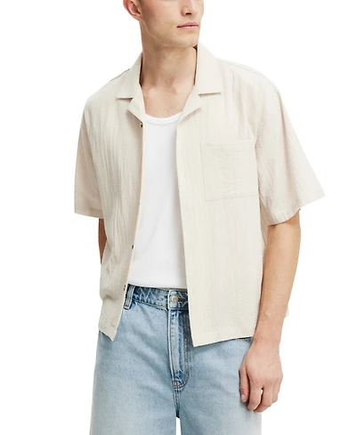 Cotton On Men's Riviera Box Fit Short Sleeve Shirt