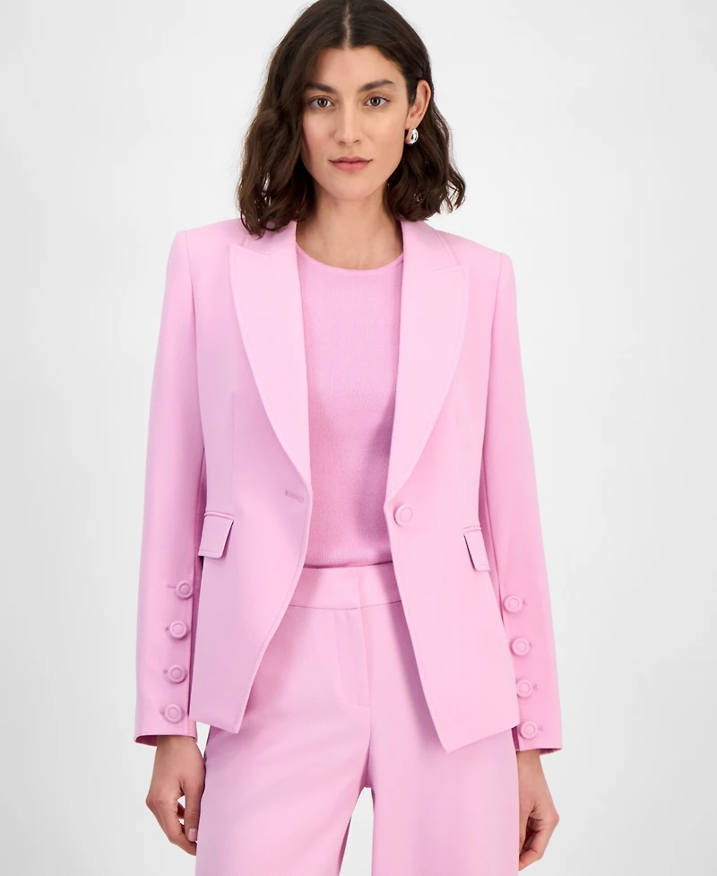 Tahari Asl Women's Peak-Lapel Button-Cuff Jacket