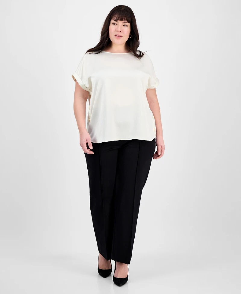 Jones New York Plus Size Side-Button Blouse
