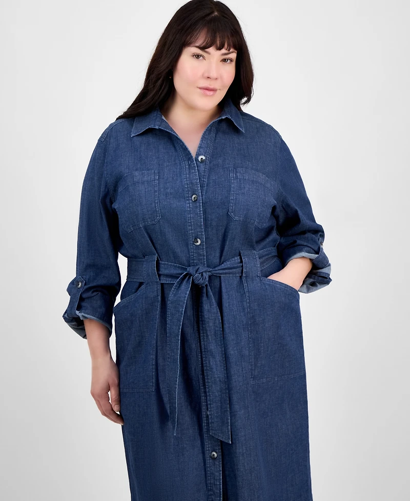 Jones New York Plus Size Denim Shirtdress