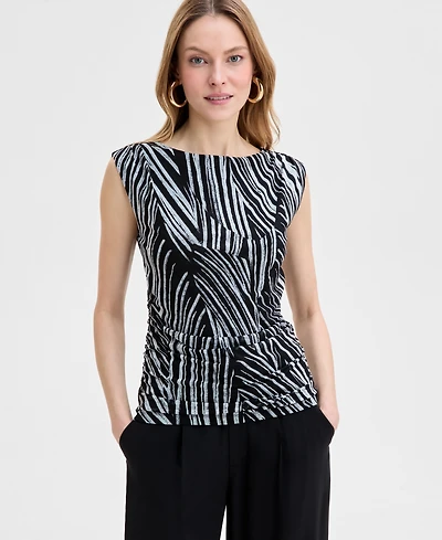 I.n.c. International Concepts Women's Printed Sleeveless Shell Top, Exclusively at Macy's