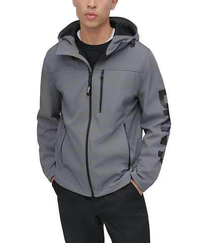Dkny Men's Zip-Front Hooded Logo Jacket