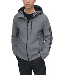 Dkny Men's Zip-Front Hooded Logo Jacket