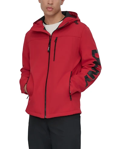 Dkny Men's Zip-Front Hooded Logo Jacket
