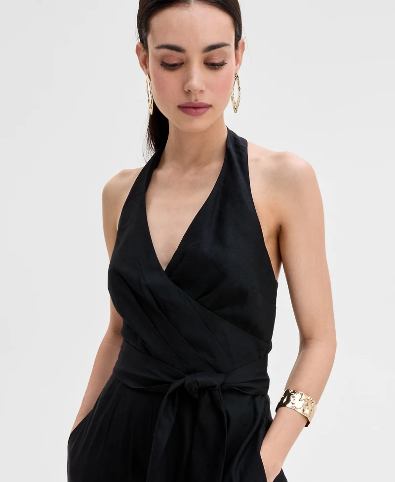 I.n.c. International Concepts Women's Surplice Sleeveless Jumpsuit, Exclusively at Macy's