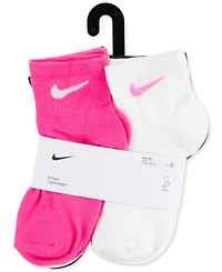 Nike Little Girls Metallic Swoosh Quarter Socks, Pack of 6