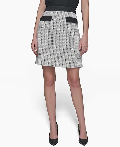 Karl Lagerfeld Paris Women's Tweed A-Line Mini Skirt
