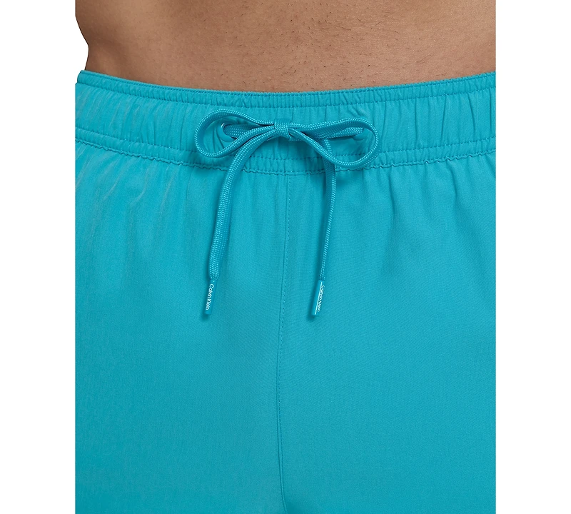 Calvin Klein Men's Core Euro Regular-Fit Quick-Dry 5" Swim Trunks with Compression Short Liner