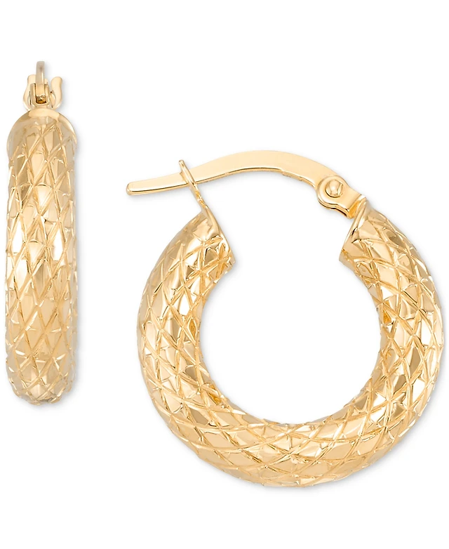 Shop IVI Mini Aurelia Round Hoop Earrings Yellow Gold at Beverly