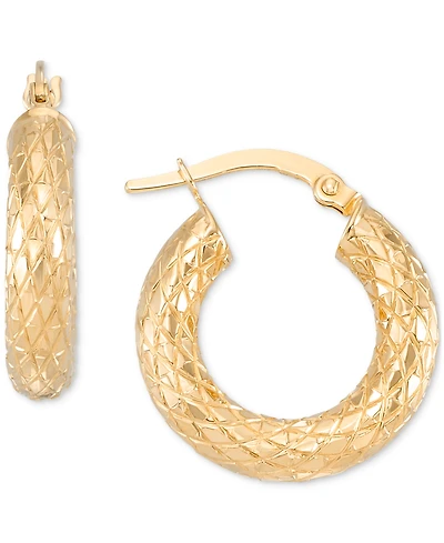 Round Tube Hoop Earrings in 10k Yellow Gold