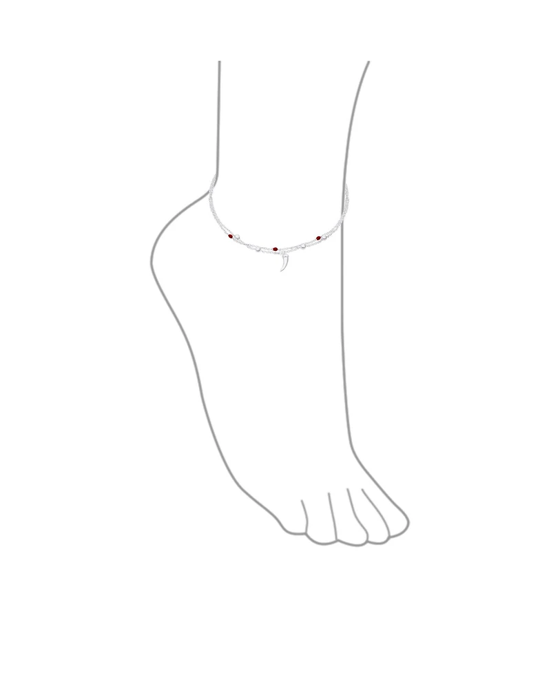 Bling Jewelry Amulet Cornicello Anklet Ankle Bracelet Red Bead Sterling Silver
