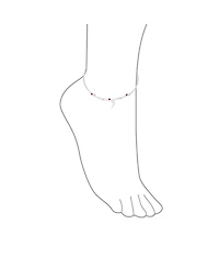 Bling Jewelry Amulet Cornicello Anklet Ankle Bracelet Red Bead Sterling Silver