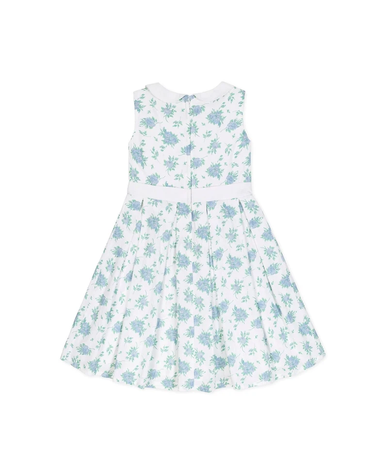 Hope & Henry Baby Girls Heirloom Linen Sleeveless Peter Pan Collar Tea Dress with Waist Sash