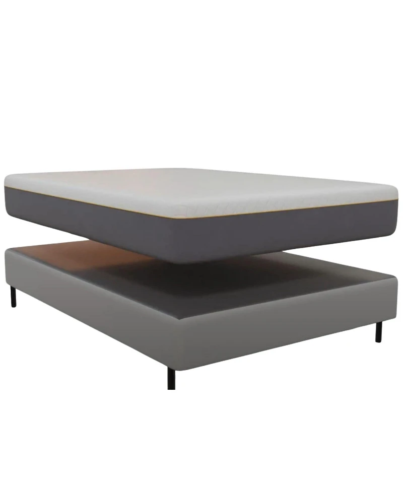 Boyd Sleep Queen Size 2-in-1 Metal Mattress Foundation & Bed Frame with Roll-Out Slats, Easy Assembly, Removable Legs, Heavy Duty Support, Headboard B