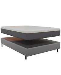 Boyd Sleep Queen Size 2-in-1 Metal Mattress Foundation & Bed Frame with Roll-Out Slats, Easy Assembly, Removable Legs, Heavy Duty Support, Headboard B