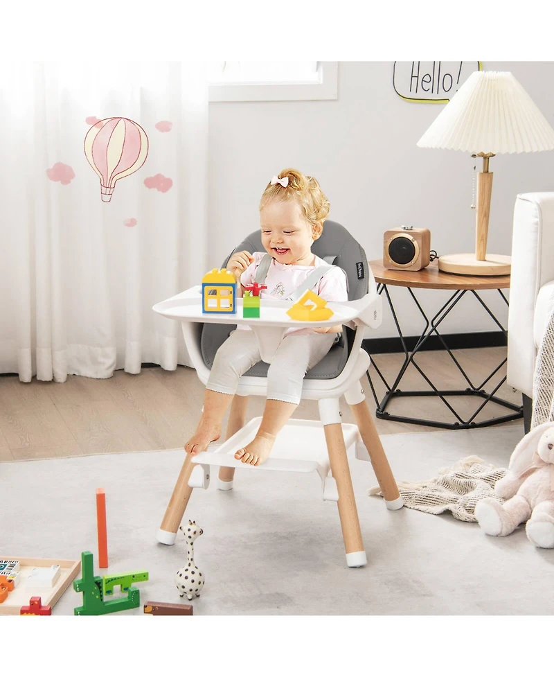 Gouun 6-in-1 Baby High Chair with Removable Dishwasher and Safe Tray