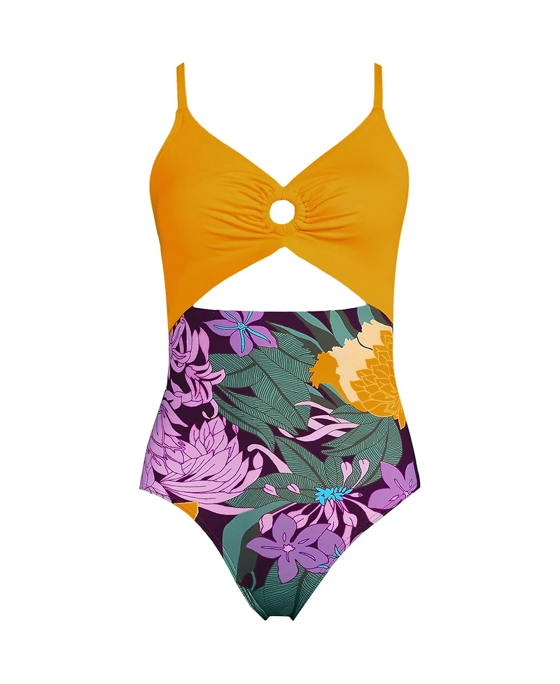 Lands' End Women's O-Ring Monokini One Piece Swimsuit