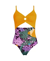 Lands' End Women's O-Ring Monokini One Piece Swimsuit