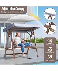 2-Person Porch Swing with Stand and Tilt Canopy Comfortable and Stylish Outdoor Seating for Two