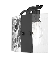 Possini Euro Design Hanniger 16 1/4" Modern 4-Light Semi Flush-Mount Ceiling Light Fixture Kitchen Foyer Round Black Finish Glass