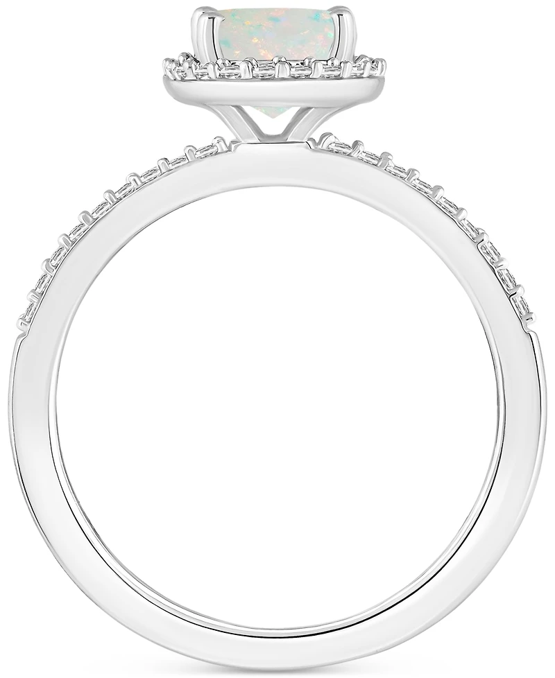 Lab-Created Ruby (1-1/4 ct. t.w.) & White Sapphire (1/5 Halo Ring 10k Gold (Also Additional Gemstones)