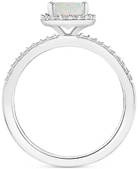Lab-Created Ruby (1-1/4 ct. t.w.) & White Sapphire (1/5 Halo Ring 10k Gold (Also Additional Gemstones)