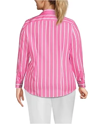 Lands' End Plus No Iron Button Front Shirt