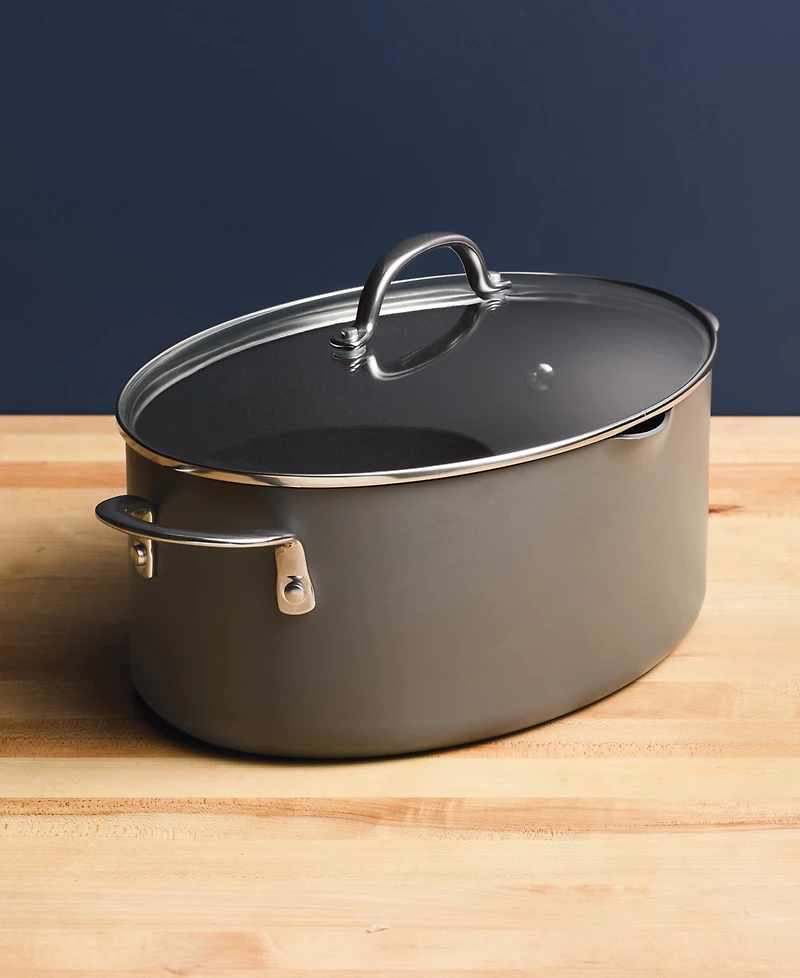 Rachael Ray Professional Hard-Anodized Nonstick 8-Qt. Oval Pasta Pot & Braiser