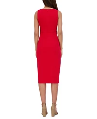 Siena Women's Ruched Side-Twist Sleeveless Midi Dress