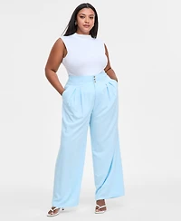 Bar Iii Trendy Plus Size Wide-Leg Pants, Exclusively at Macy's