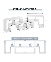3 Pieces Tv Console Stand Modern Entertainment Center Storage Bookcase