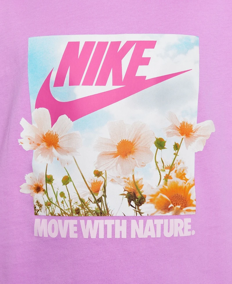 Nike Big Girls Sportswear Printed Crewneck T-Shirt
