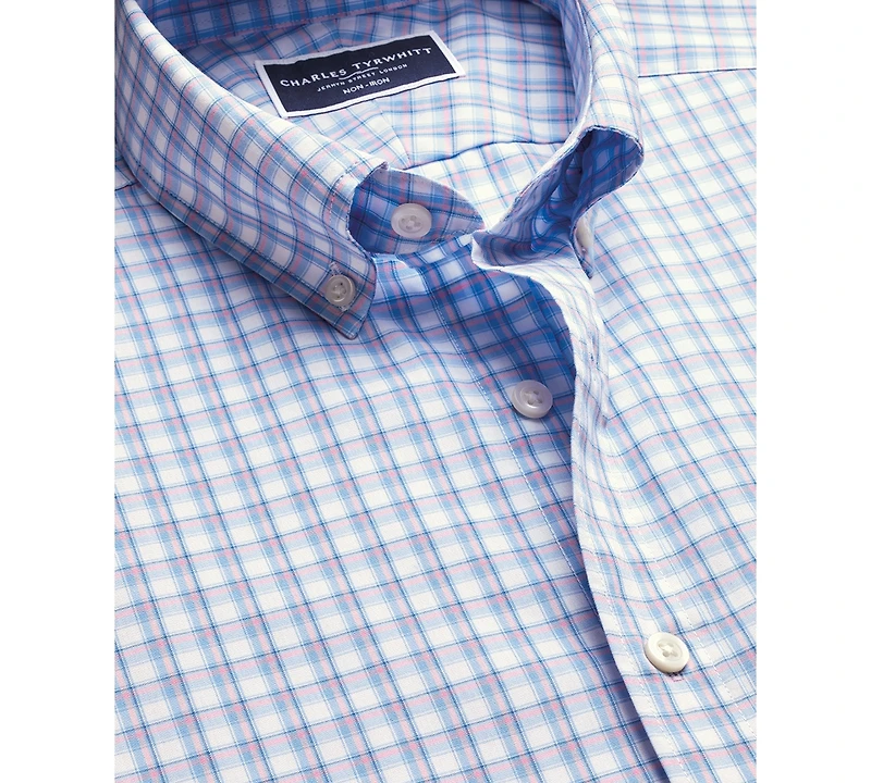 Charles Tyrwhitt Men's Slim Fit Long Sleeve Check Button-Down Shirt