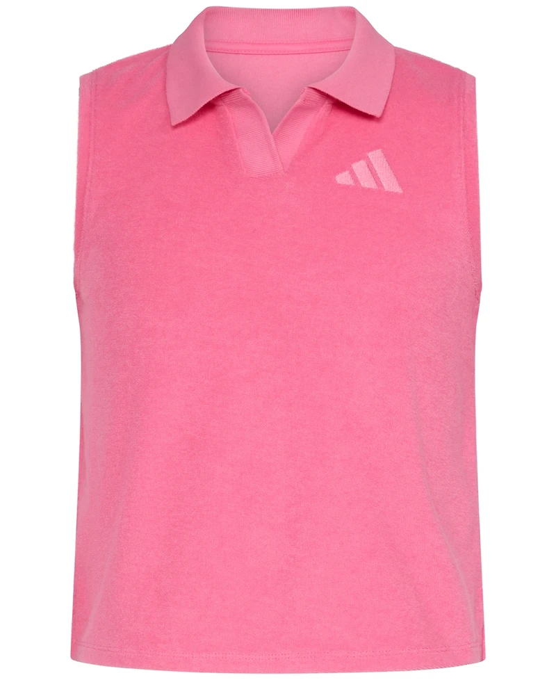 adidas Big Girls Sleeveless Terry Polo Tank Top