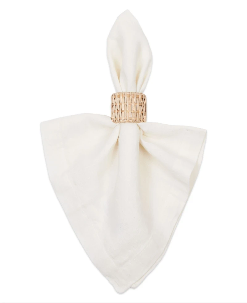 Design Imports Rattan Napkin Ring, Set of 6