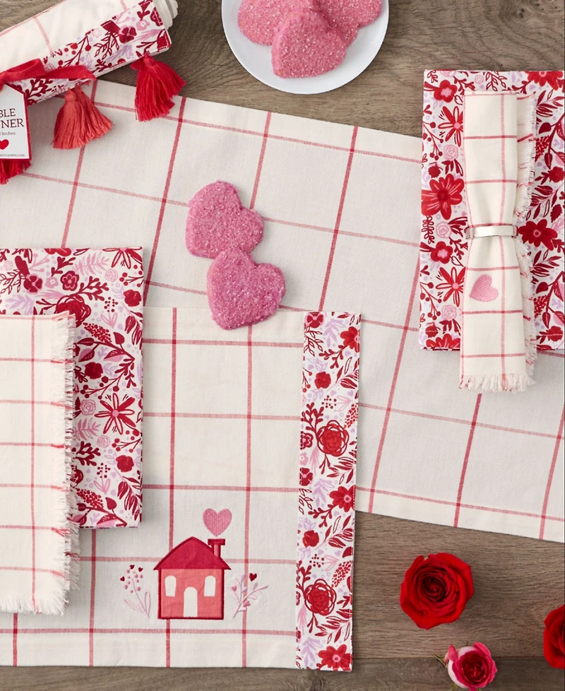 Design Imports Darling Window Pane Table Runner, 14" x 72"
