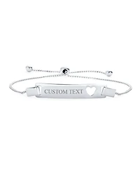 Bling Jewelry Delicate Petite Heart Id Bracelet Sterling Silver 5-6 Inch Small Wrists