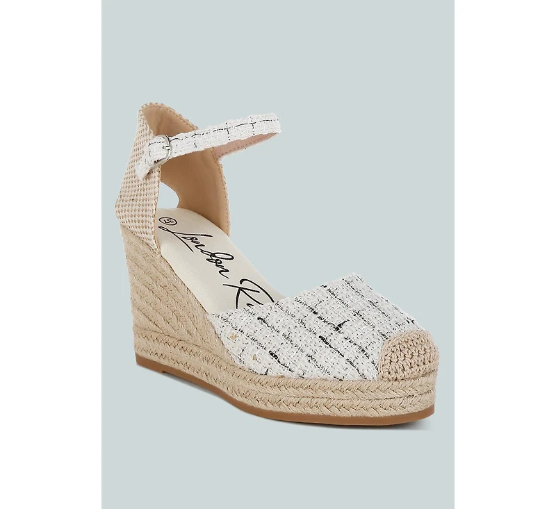 Regatta Tweed Round Toe Woven Wedges Women