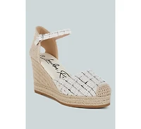 Regatta Tweed Round Toe Woven Wedges Women