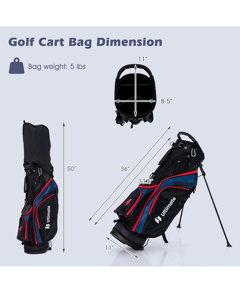 11 Pieces Complete Golf Club Package Set-Blue