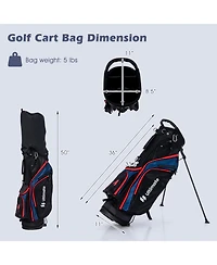 11 Pieces Complete Golf Club Package Set-Blue