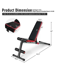 Multi-function Weight Bench with Adjustable Backrest