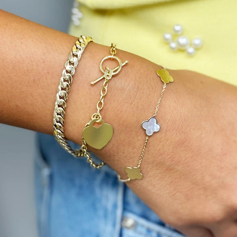 The Lovery Gold Heart Toggle Bracelet 14K Yellow Gold