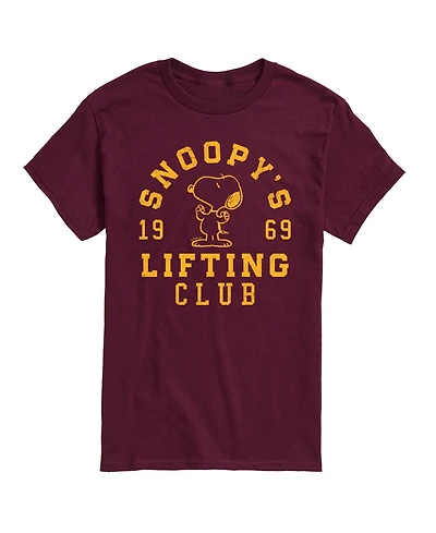 Airwaves Men's Peanuts Snoopy's Lifting Club Short Sleeve T-Shirt