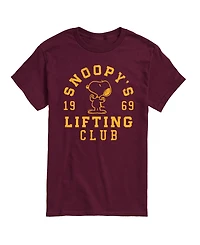 Airwaves Men's Peanuts Snoopy's Lifting Club Short Sleeve T-Shirt