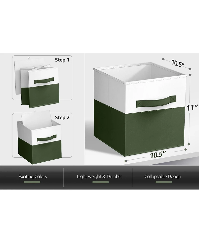 Sorbus 6 Pack 11" Two Tone Foldable Storage Cubes with Handles - Perfect for clothes, toys, books, linens, and more