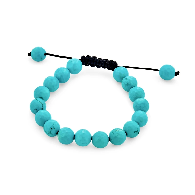 Bling Jewelry Natural Multi Stones Strand Stackable 10MM Bead Bracelet Cord String Adjustable